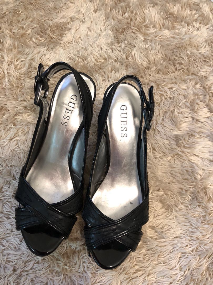 guess shoes black heels