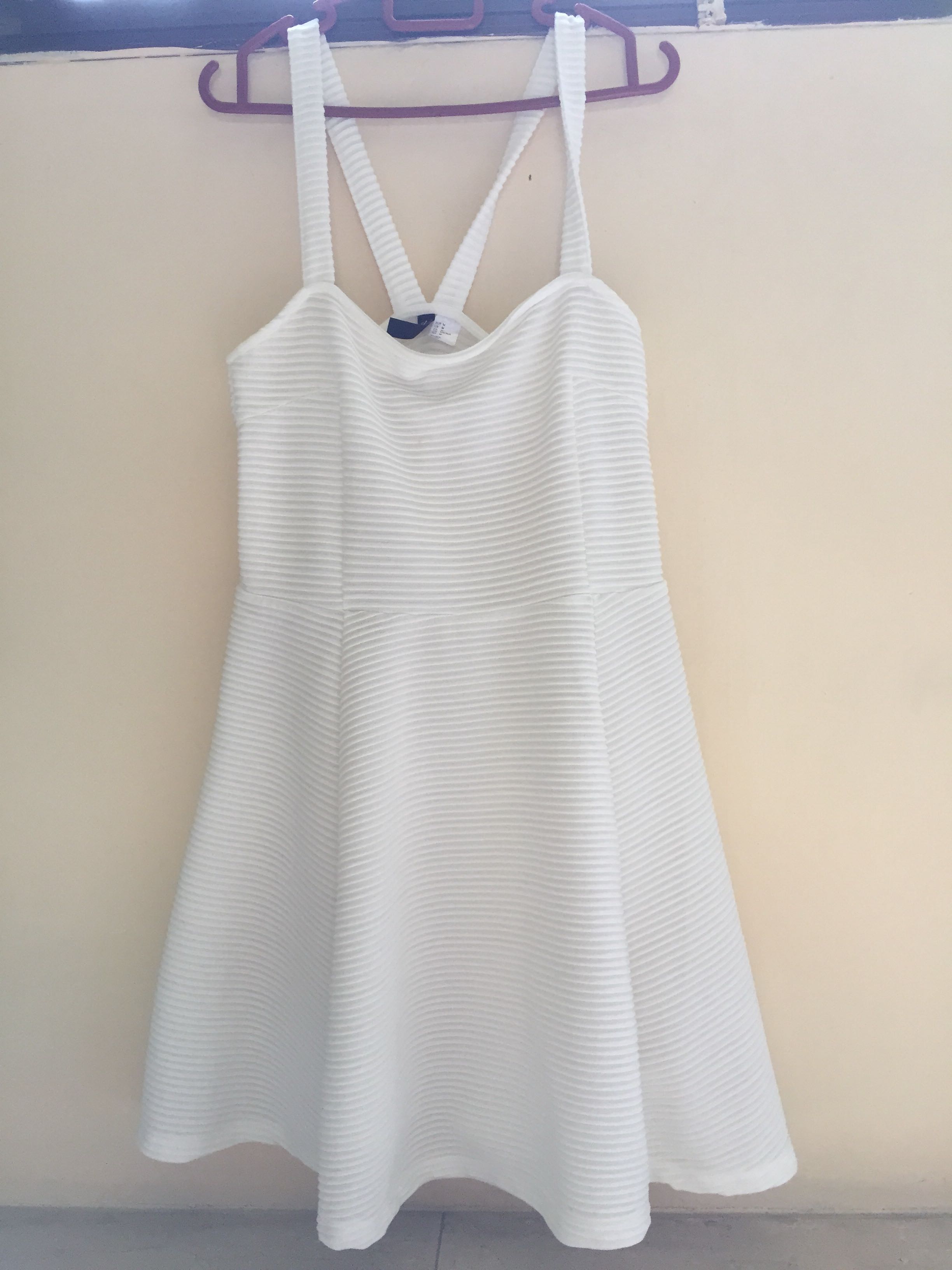 H&M Elegant White Dress, Women's Fashion, Dresses & Sets, Dresses on