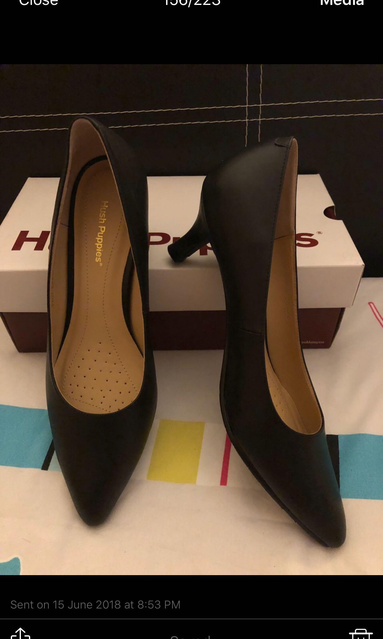 hush puppies black heels