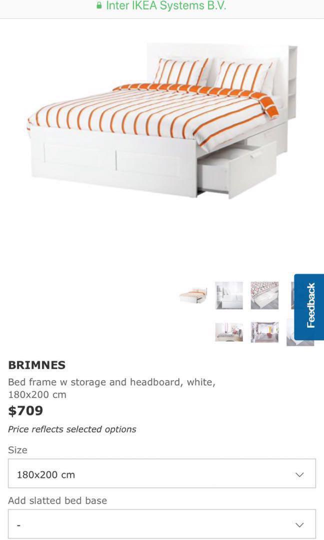 Ikea Brimnes Bed Frame Mattress Furniture Beds Mattresses On Carousell