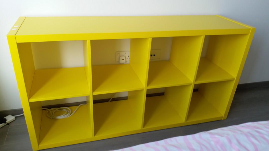 (almost new)Ikea KALLAX Shelving unit, yellow, Furniture & Home Living