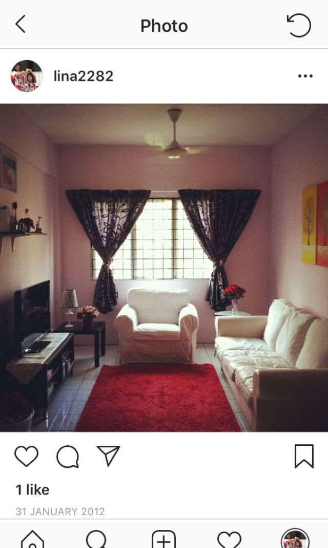 Ikea Shaggy Rug Red Color, Furniture & Home Living, Furniture, Sofas on