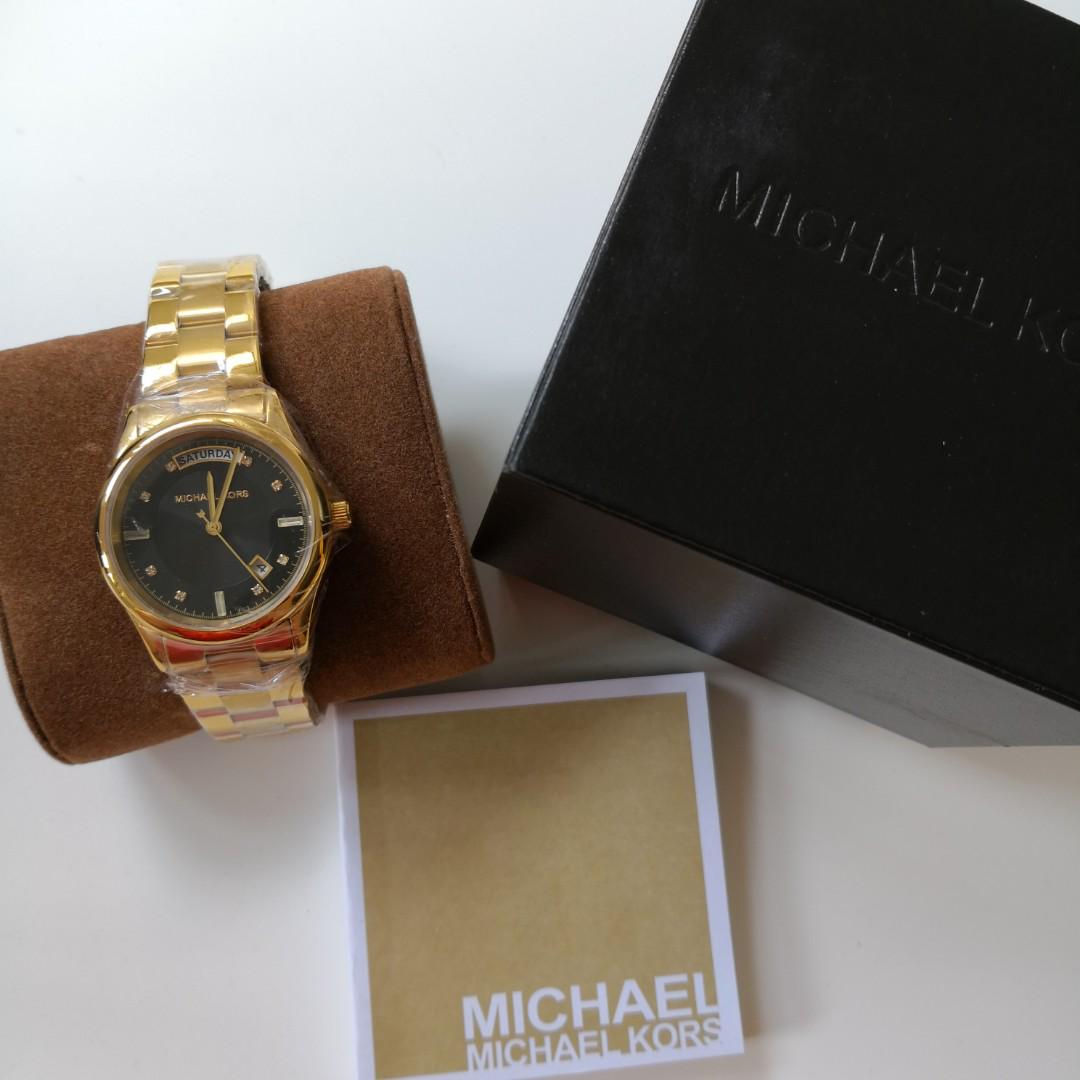 Michael Kors Colette Black Dial Gold plated Luxury Watches on