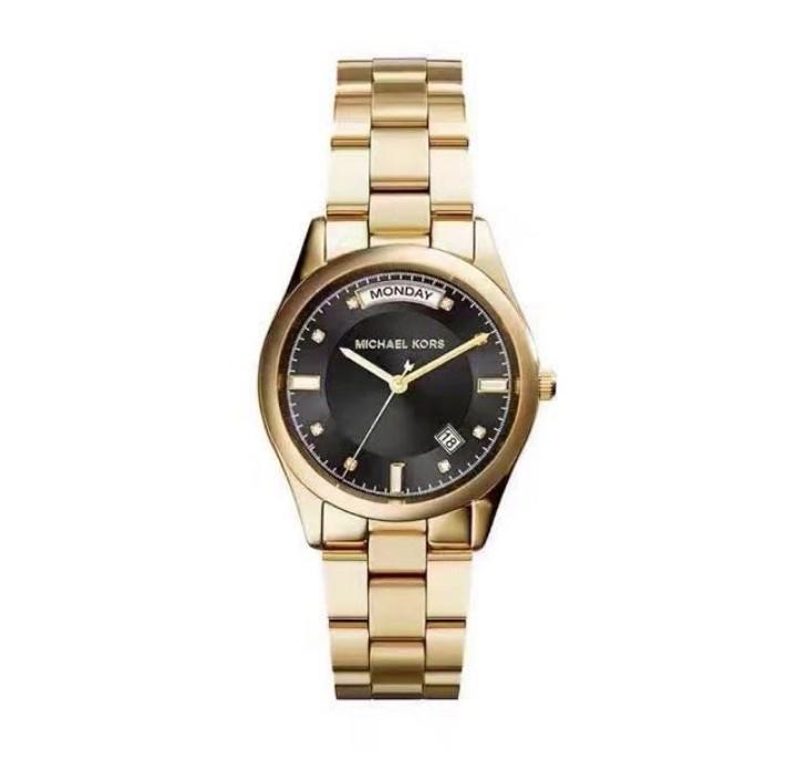 Michael Kors Colette Black Dial Gold plated Luxury Watches on