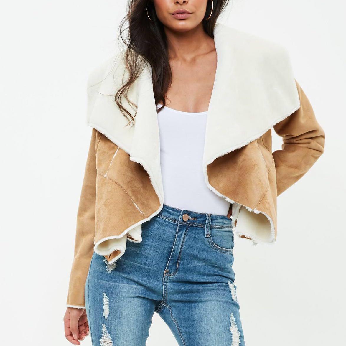Missguided shearling jacket clearance
