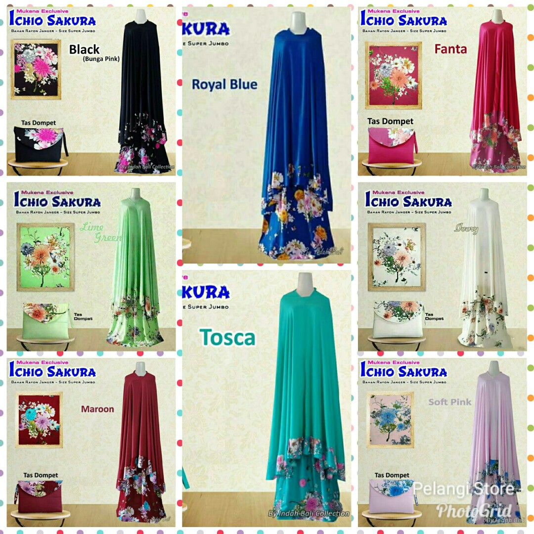 Mukena Bali Motif Bunga Sakura