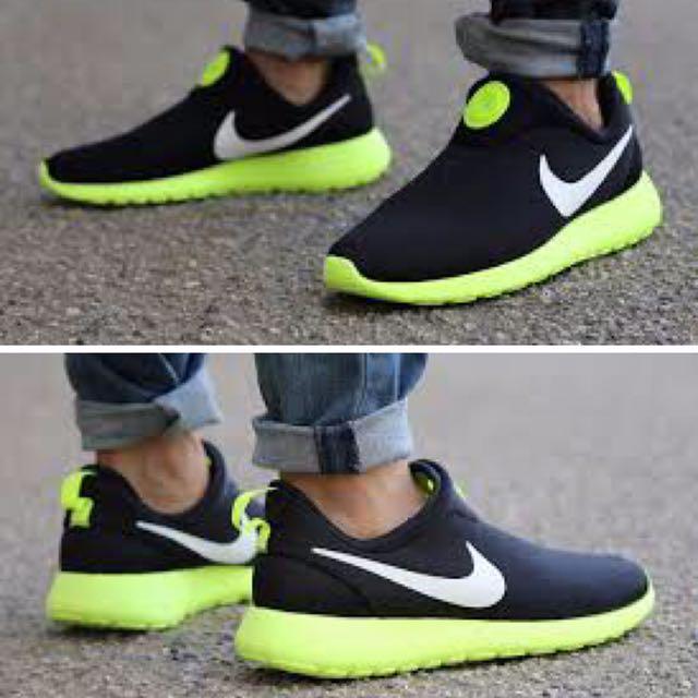 nike roshe slip on mens black