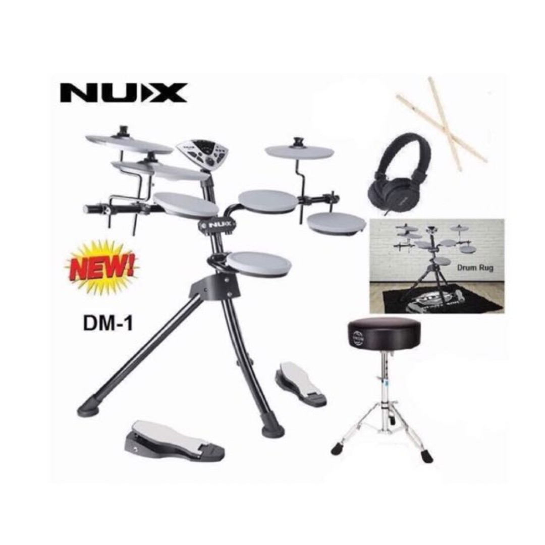 NUX DM1 Portable digital drum kit, Hobbies & Toys, Music & Media