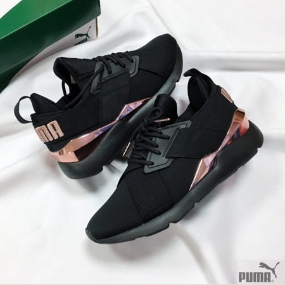 (Instocks now!) Hot!! Puma Womens Muse Black Metallic Rose Gold, Women ...