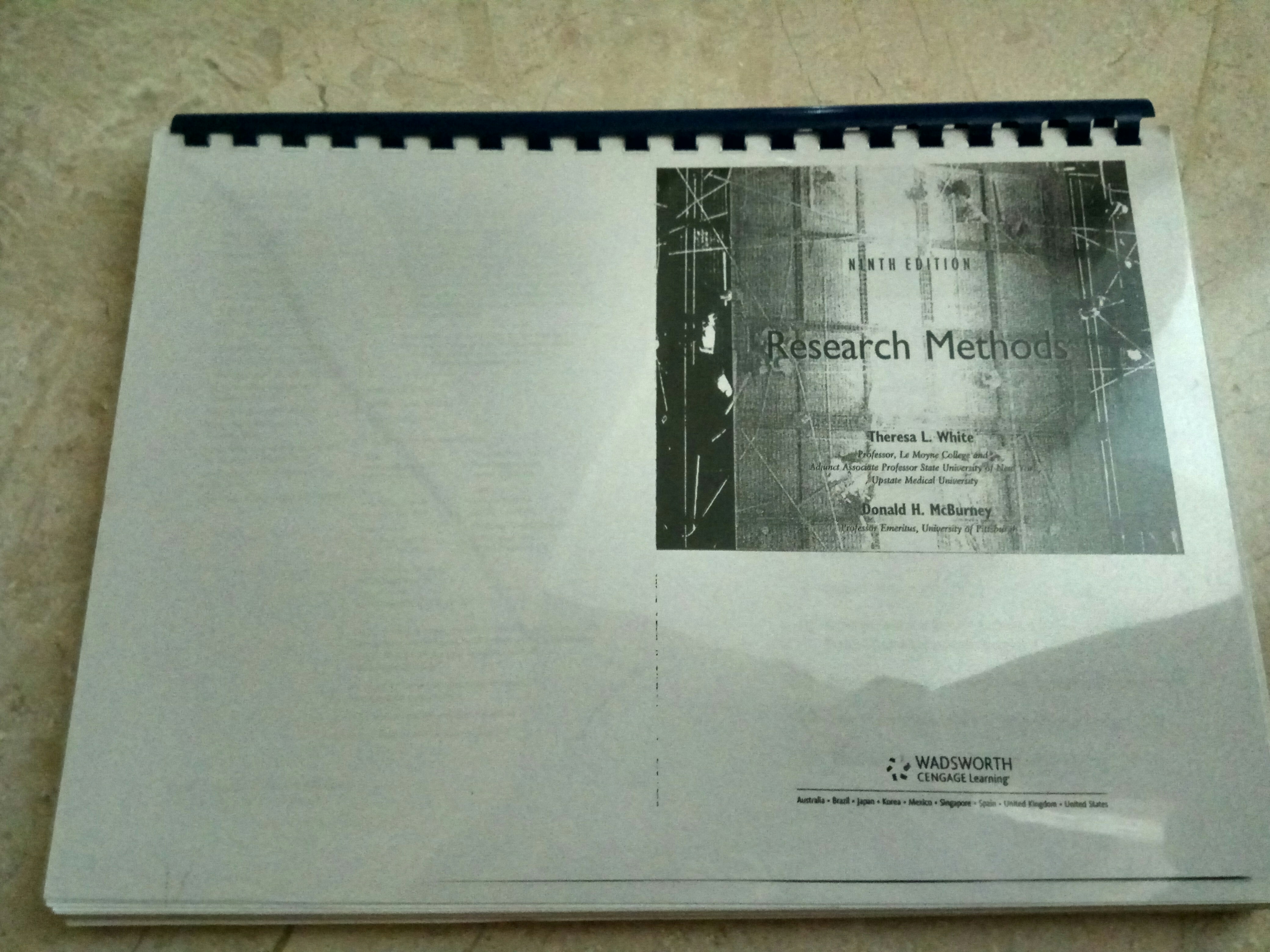 RESEARCH METHODS WHITE MCBURNEY 9TH EDITION PDF visual data 2