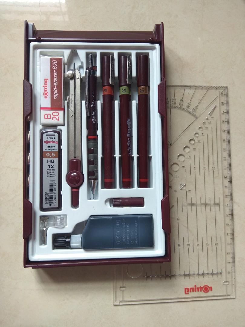 Rotring Rapido College Set 0 1 0 3 0 5 Technical Drawing Pen