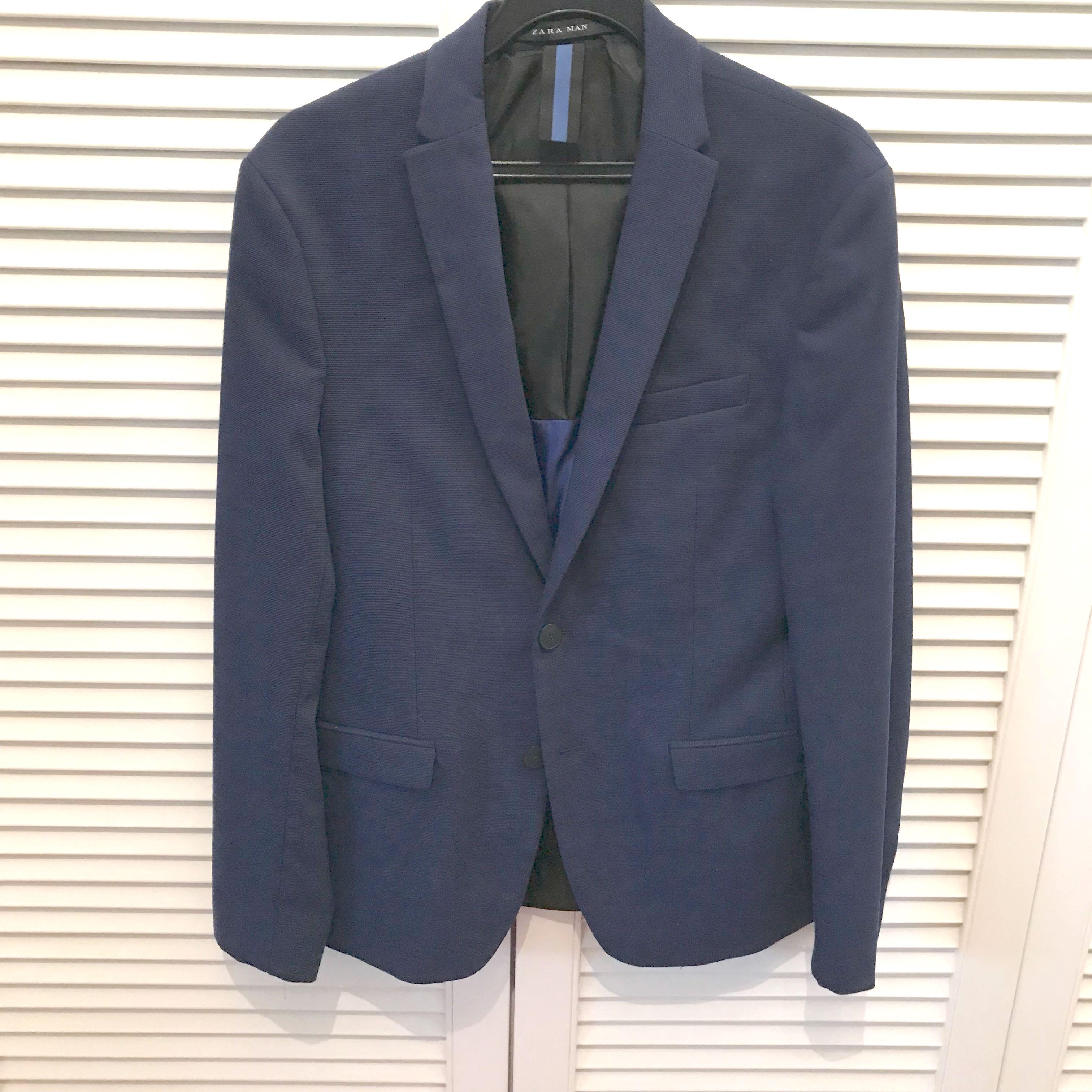 Stylish Blue Zara Business Casual Or Dinner Blazer Jacket Men S
