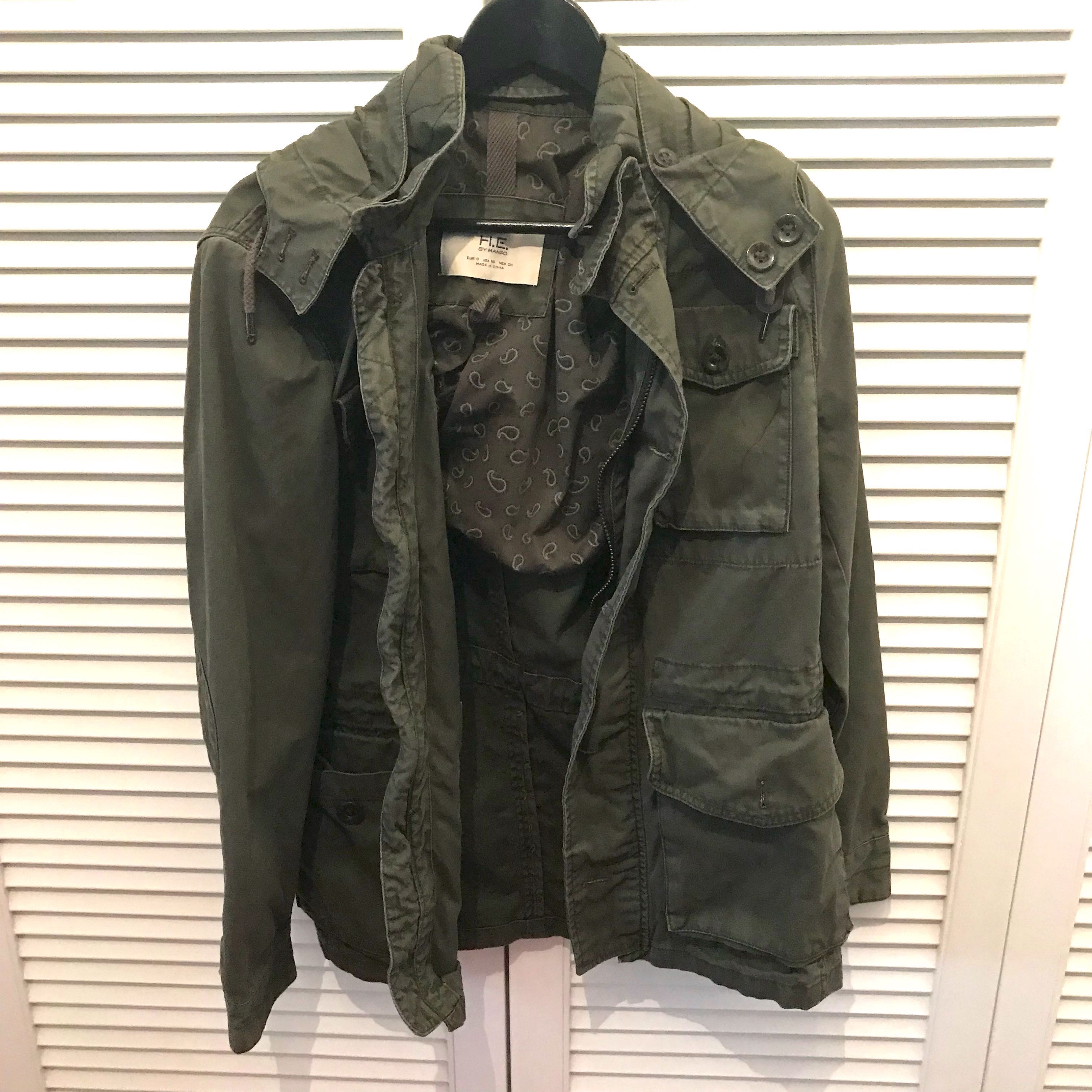 Mens green cargo jacket shop