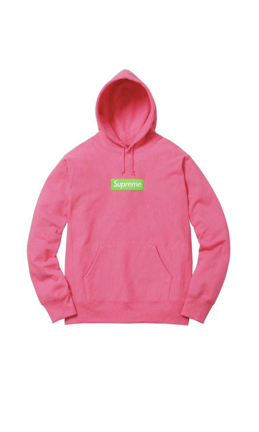 Pink and green supreme hoodie deals