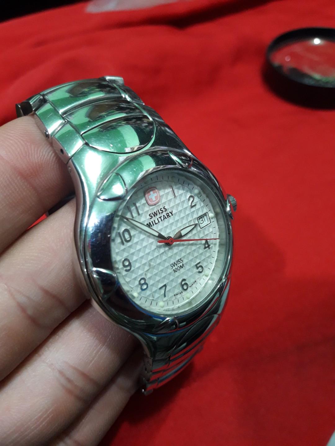SWISS MILITARY (Category: Men's Watches) located in Manila. Submitted by thegreat. (Listing ID 184250610, Image 2). Description: Yes its Authentic swiss military watch Good running condition All stainless steel slightly use 260 . 0497 Swiss made.