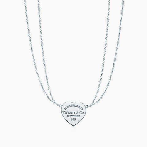 Co Necklace double chain heart tag 