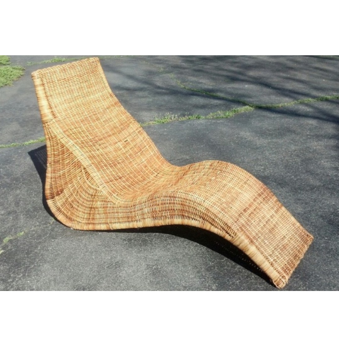 Vintage rattan chaise lounge Furniture Home Living Furniture