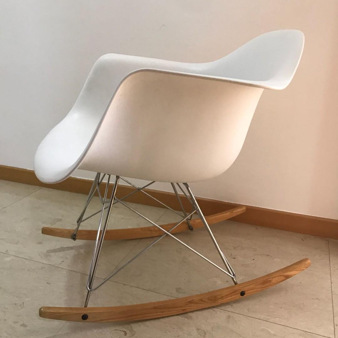 white eames replica rocking chair