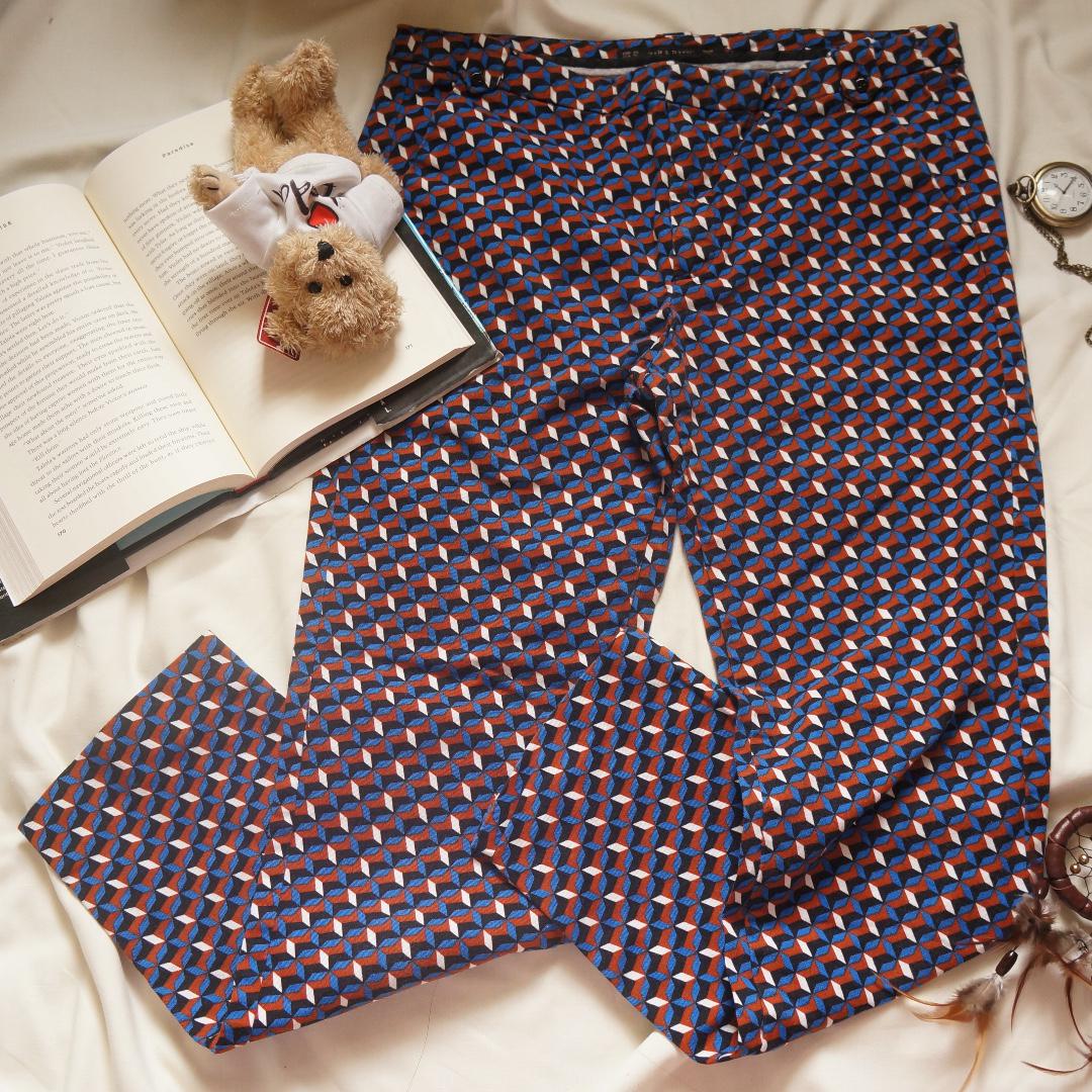 zara patterned trousers