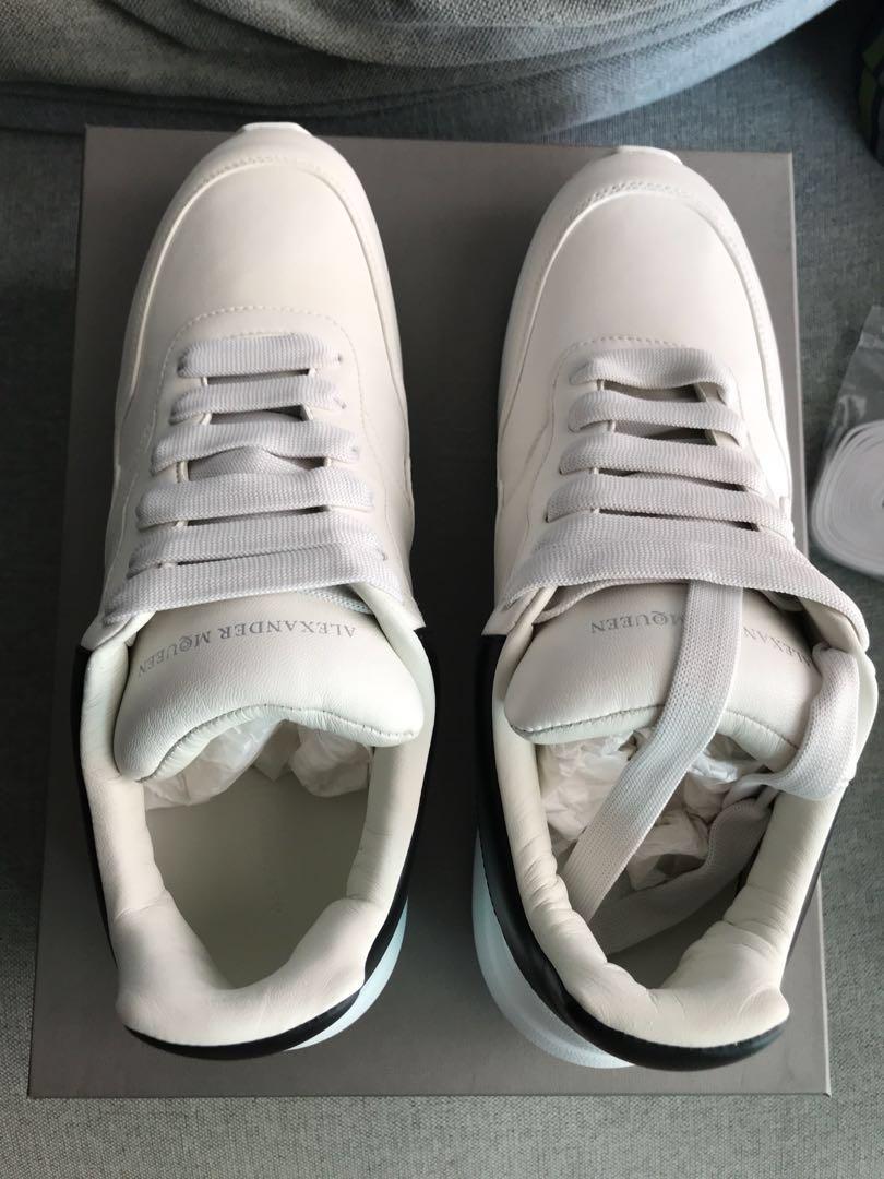 ALEXANDER MCQUEEN Oversized Runner white leather sneakers Men s