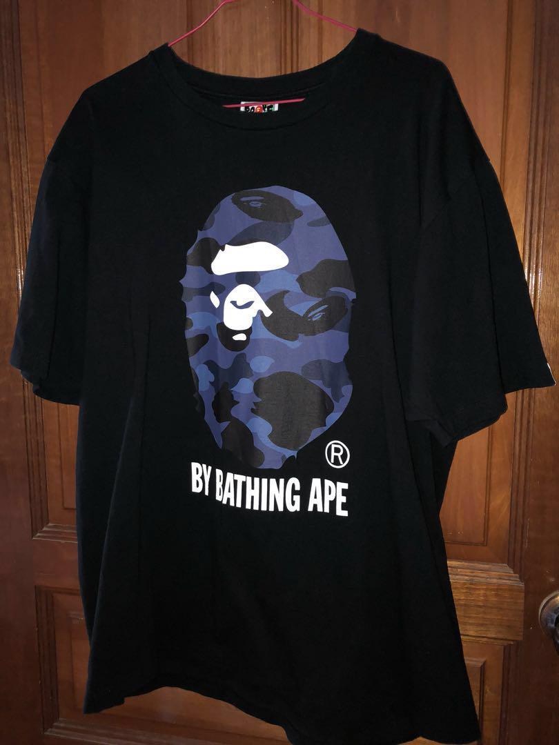 bathing ape blue camo shirt