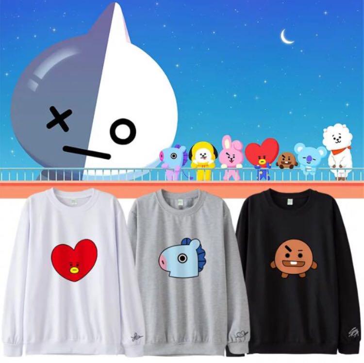 🌻BT21 PULLOVER (Category: Other Merchandise) located in Singapore. Submitted by bunssodan. (Listing ID 184466634, Image 1). Description: ✨ BT21 PULLOVER ✨ 1 @ $25 🌙; do note that this is a UNOFFICIAL & PREORDER listing ! 🌙 ; able to choose colour , see 2nd pic for size chart ! 🌻 INFORMATION - items takes about 1-3 weeks max to arrive . look at the second picture for size chart . confirm your order before you decide to buy ,, no backouts pleas