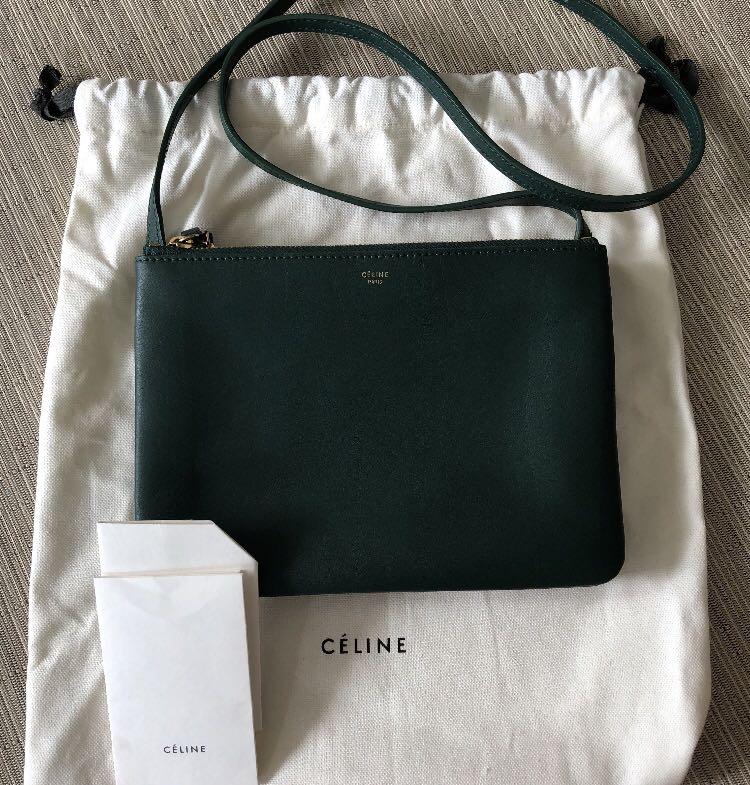 Celine trio bag large (hunter green), Women's Fashion, Bags & Wallets,  Cross-body Bags on Carousell