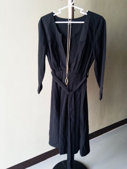 black cotton long dress