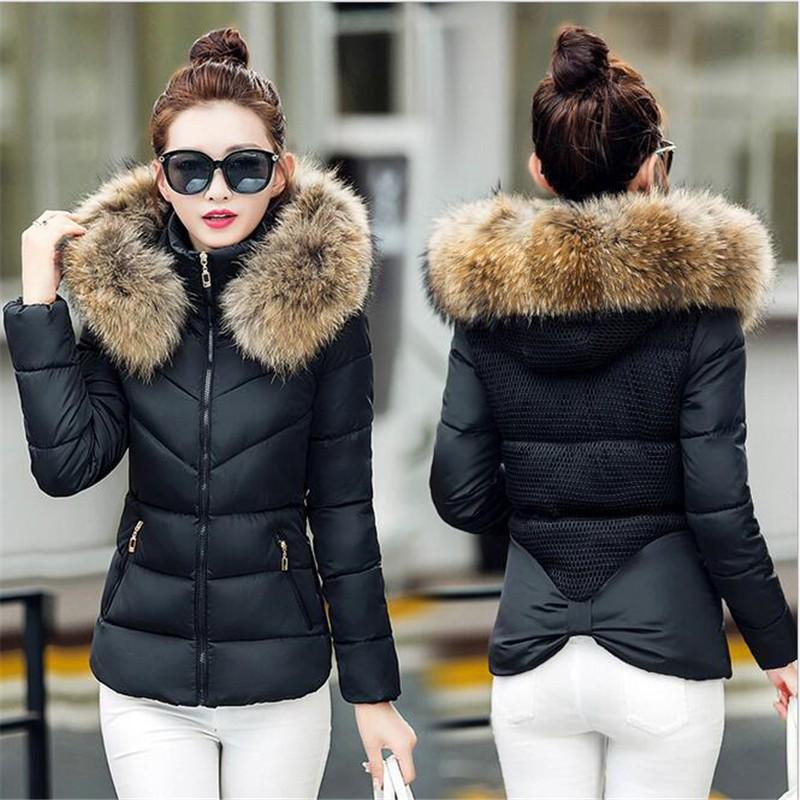 Fake fur collar down cotton jacket 2017 Winter Jacket Women