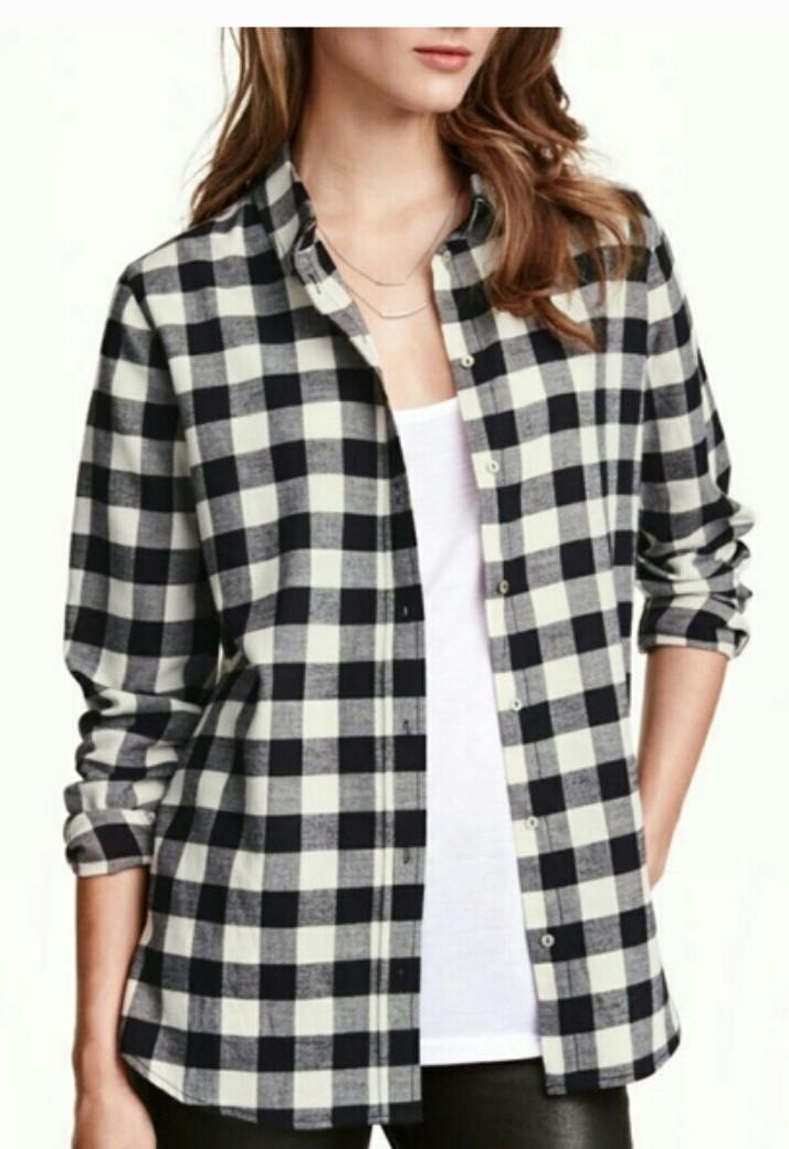 h&m plaid shirt womens