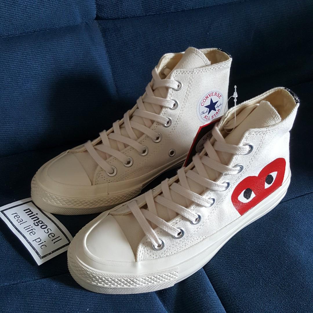 Instock Japan CDG Play X 1970 Converse Chuck Taylor High Cut Canvas Shoes