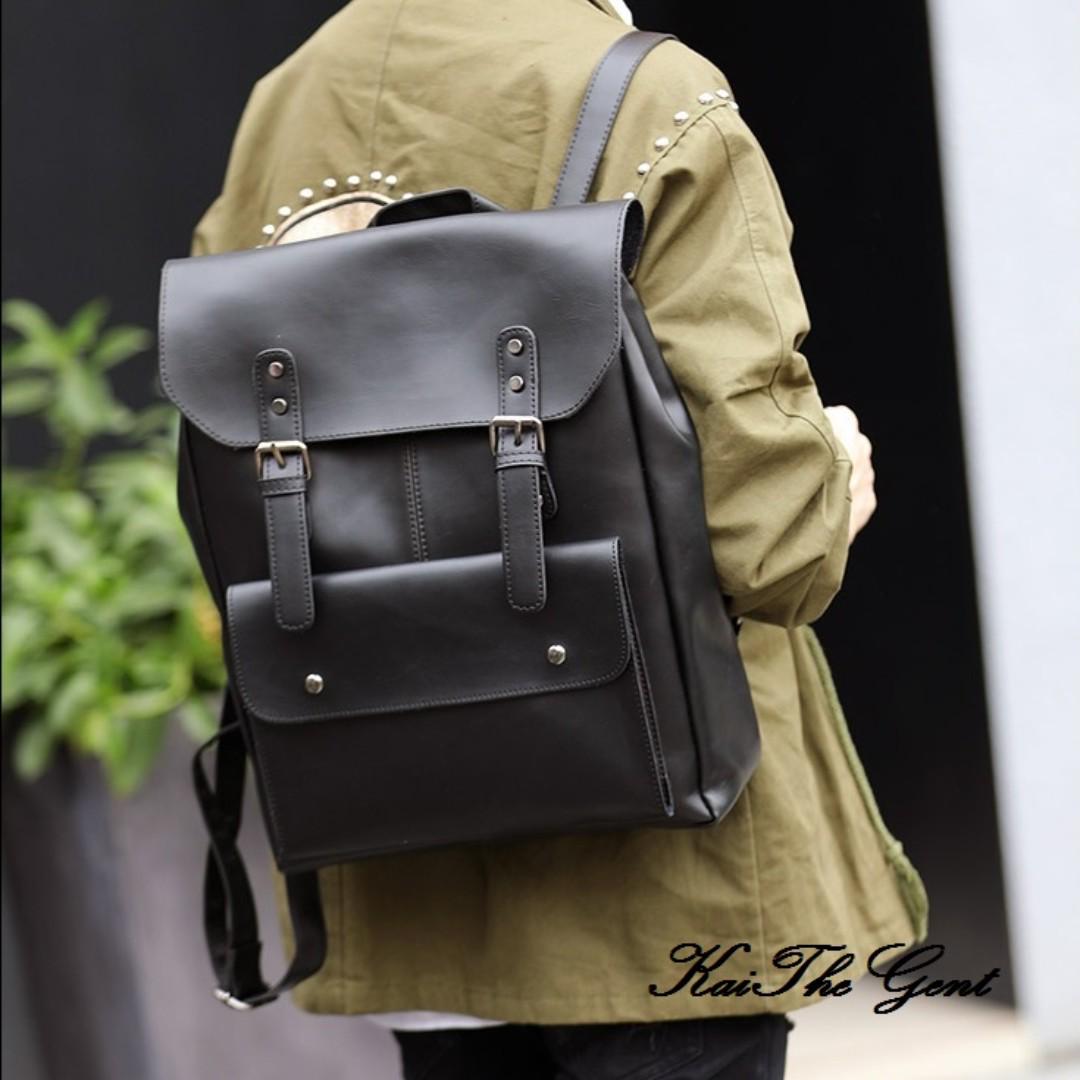 Korean Leather Mens Backpack, Men's