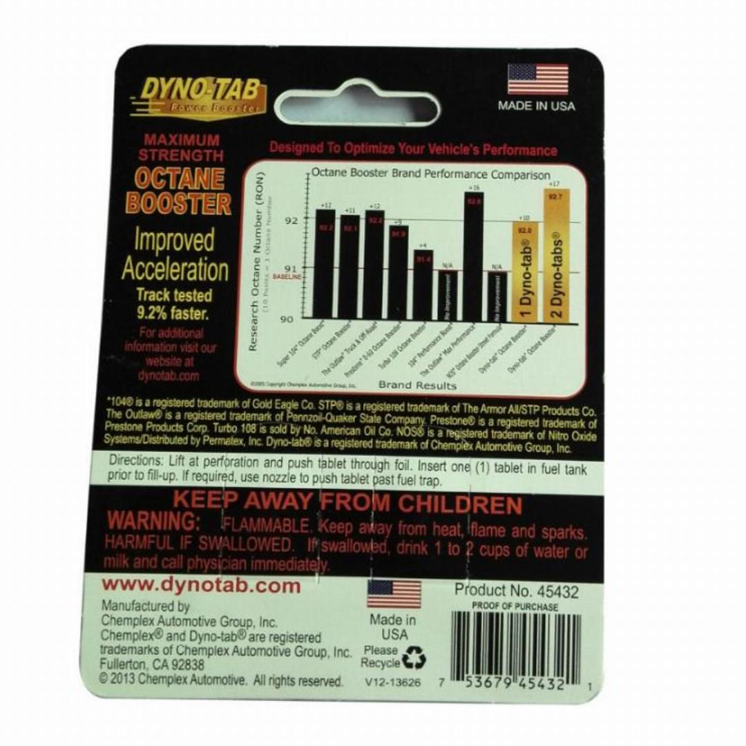 Last pack! DynoTab Fuel Booster 1 tab in fuel tank for better fuel