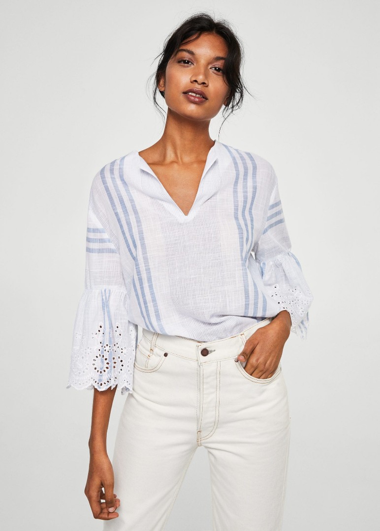 mango blue blouse