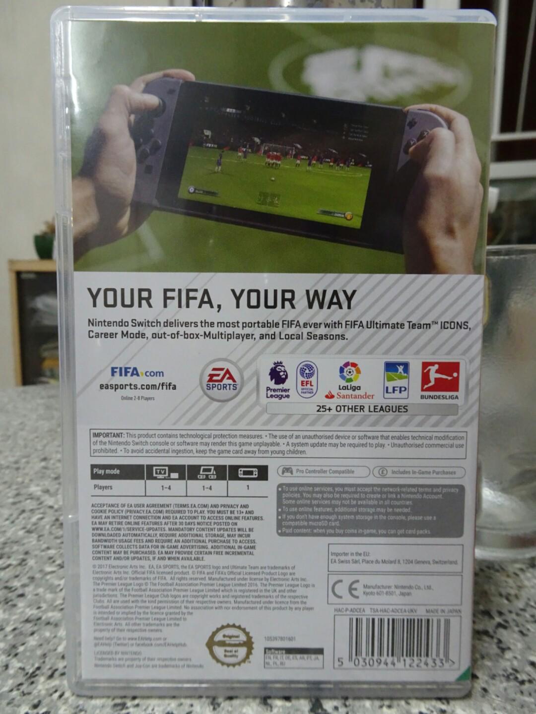 Nintendo Switch Fifa 18 電子遊戲 電子遊戲 Nintendo 任天堂 Carousell