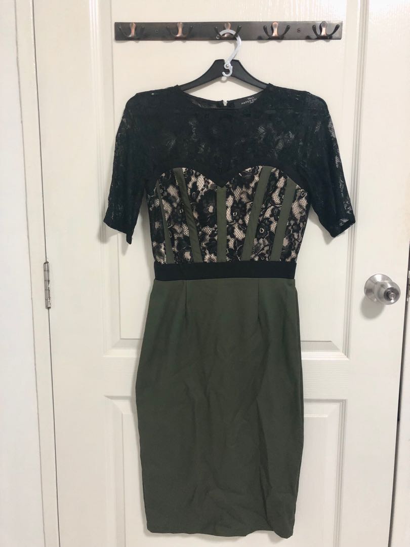 Paper Dolls Lace Midi Pencil Dress With Corset Detail Women S