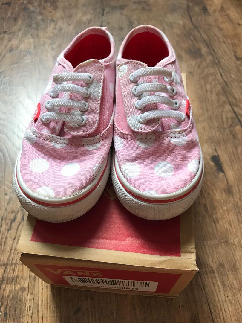 Pink polka dot vans top