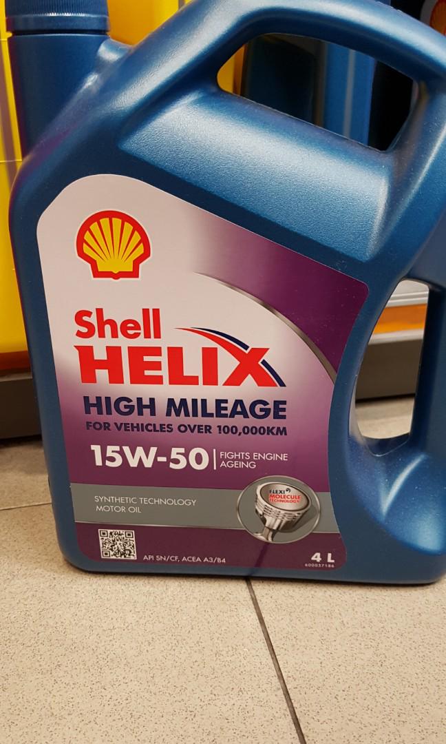 **ORIGINAL** Shell 15W-50 / 15W50 Helix High Mileage Semi-Synthetic ...
