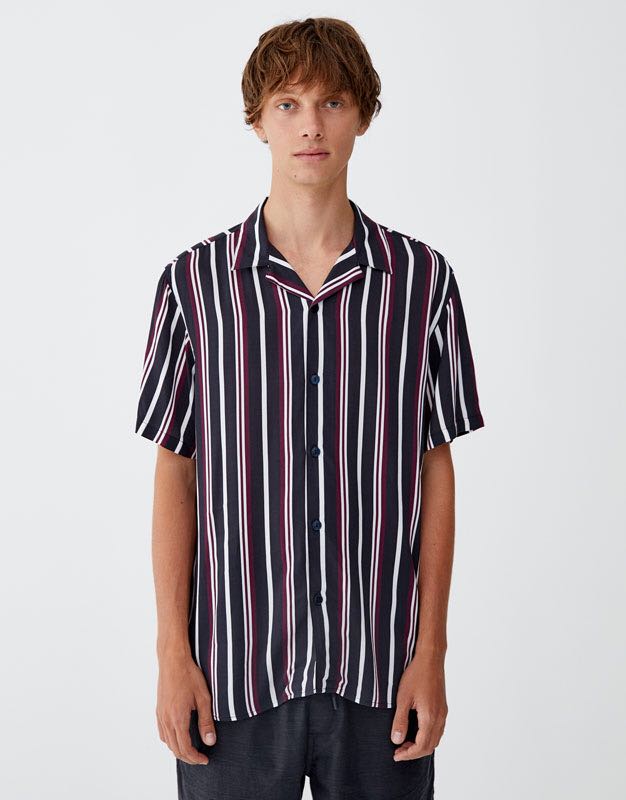 Pull \u0026 Bear vertical stripe shirt, Men 
