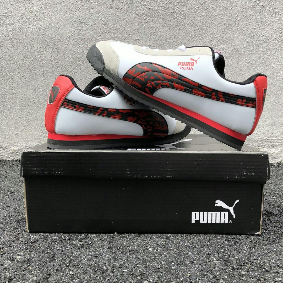 puma roma white red