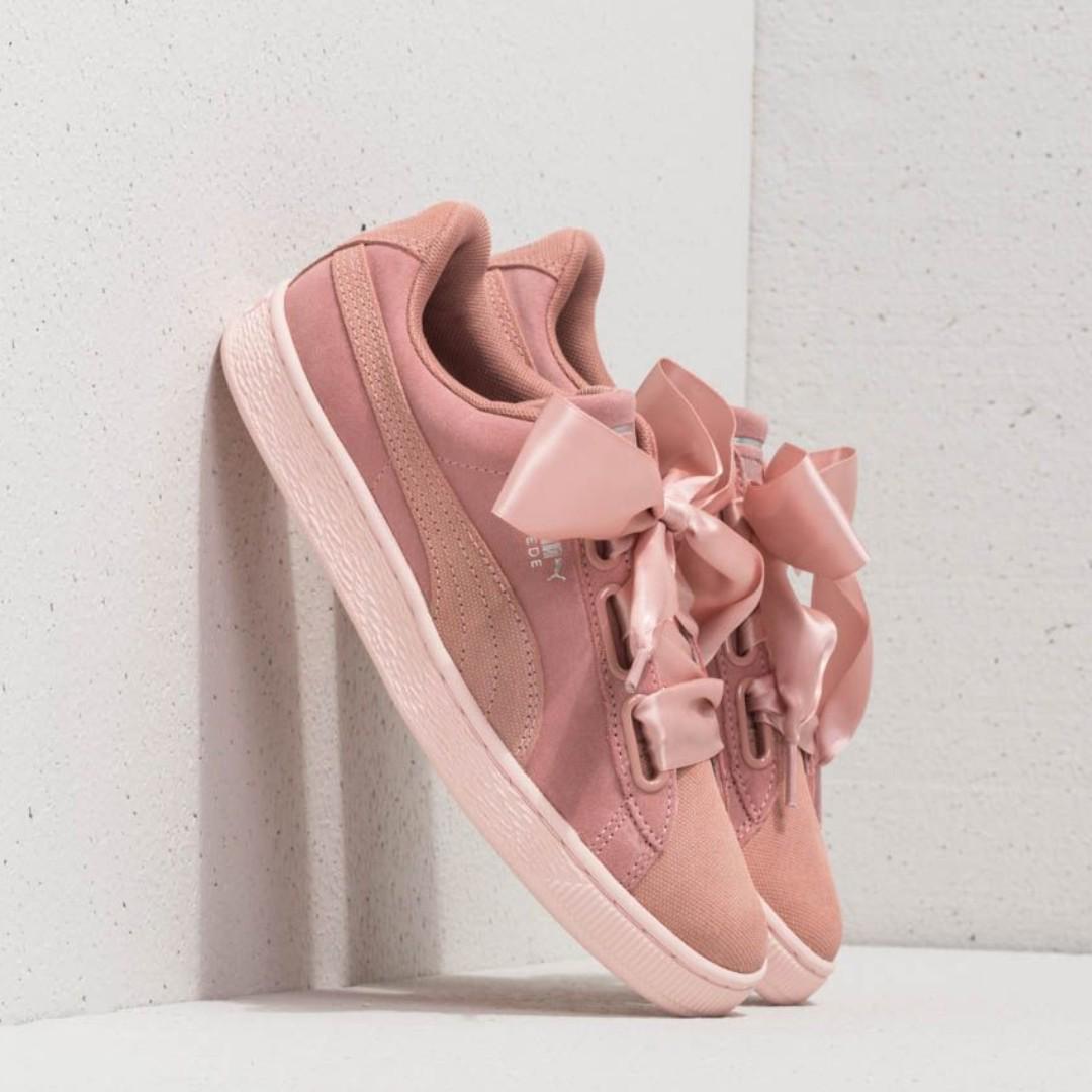 puma suede heart pink