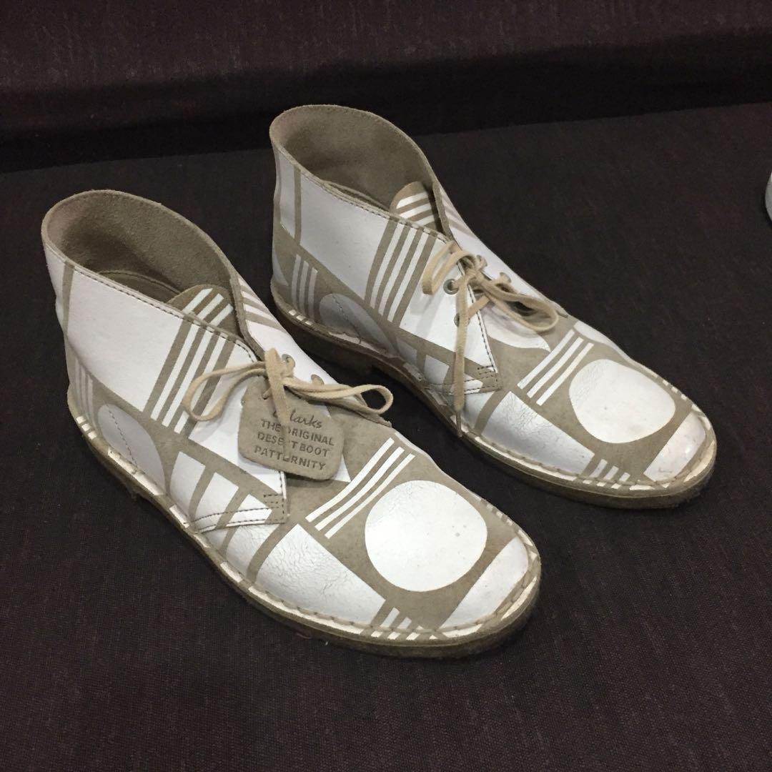 clarks desert boots mens silver