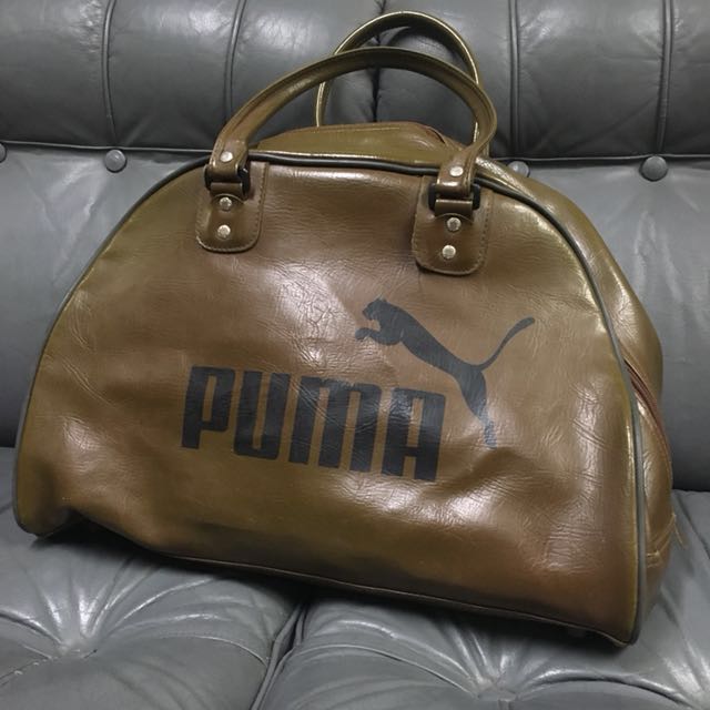 puma leather gym bag