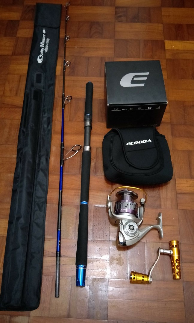 Salty master fishing rod and Ecooda fishing reel, Sports Equipment