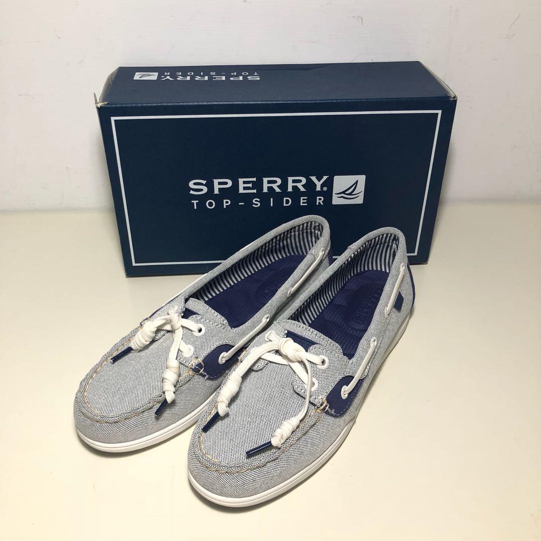 Sperry 歐洲尺寸37 超輕量舒適休閒布面帆船鞋 寶藍色 她的時尚 鞋子在旋轉拍賣