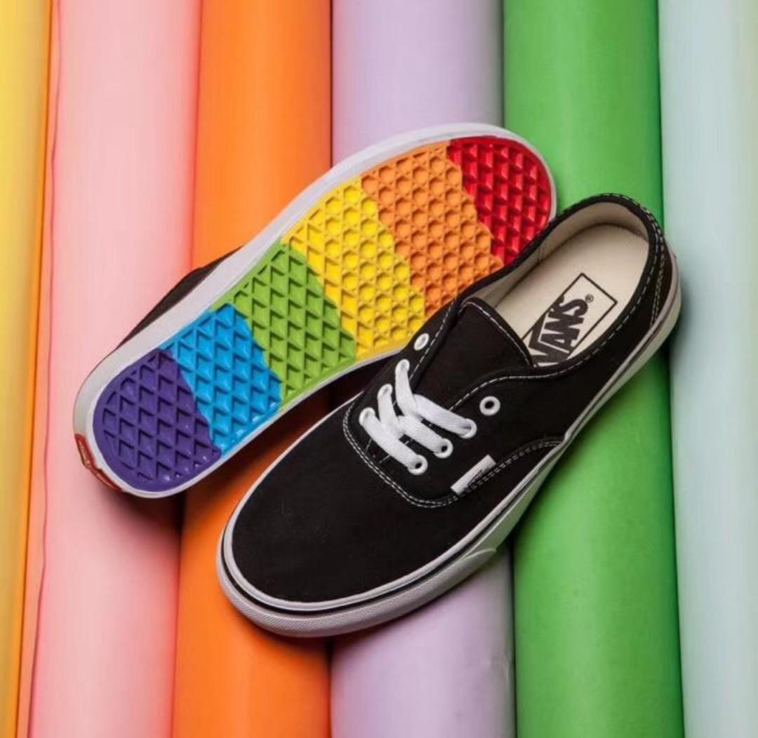vans slip on rainbow sole