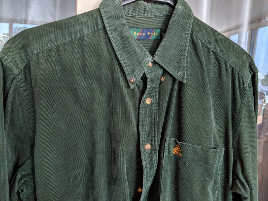 Vintage Green Corduroy Bean Pole Shirt Branded Men S Fashion