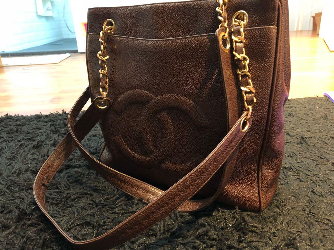 Vintage Chanel Brown Shoulder Caviar Bag, Women's Fashion, Bags & Wallets,  Shoulder Bags on Carousell