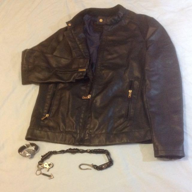 Zara Man Faux Leather Jacket With Biker S Accessories Men Fashion Clothes Outerwear On Carou - Faux Leather Jacket Zara Man Zara Man Faux Leather Jacket With Biker S Accessories Men Fashion Clothes Outerwear On Carou - Faux Leather Jacket Zara Man