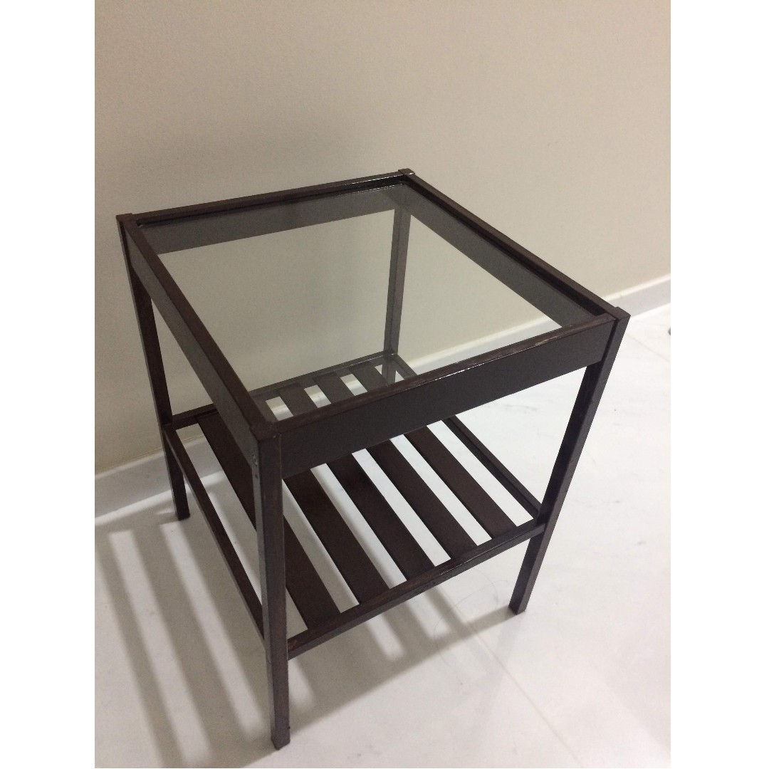 2 Nesna Bedside Tables Ikea Handpainted Dark Brown Furniture Tables Chairs On Carousell